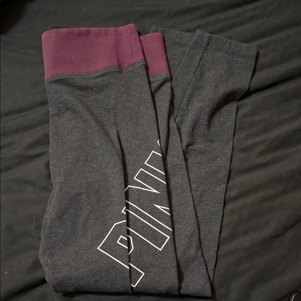 Victoria's Secret Leggings in Charcoal and Plum